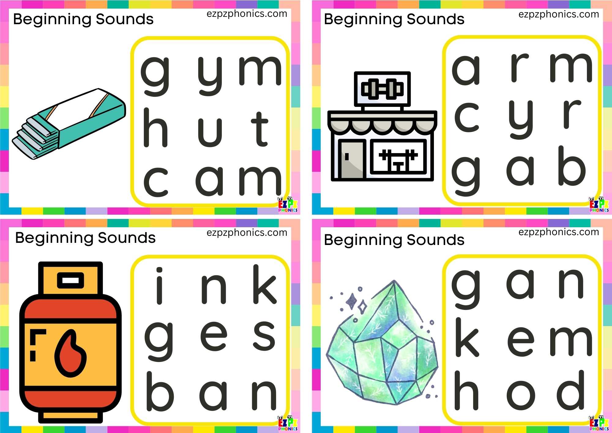 Letter G Word Search Card 1